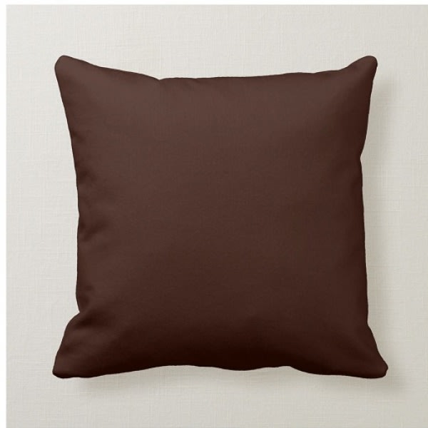 Plain Throw Pillow - Brown
