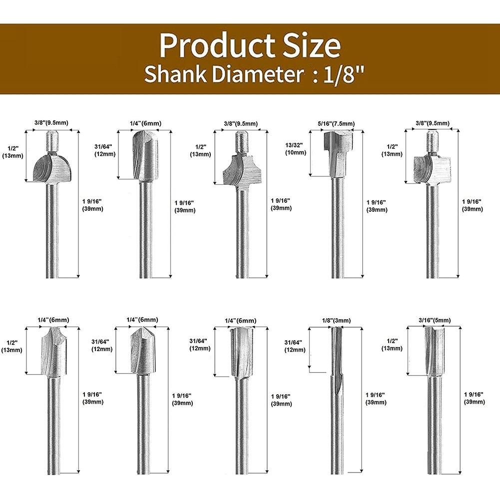 10Pcs Tungsten Carbide Set and 20Pcs HSS Router Bit Set