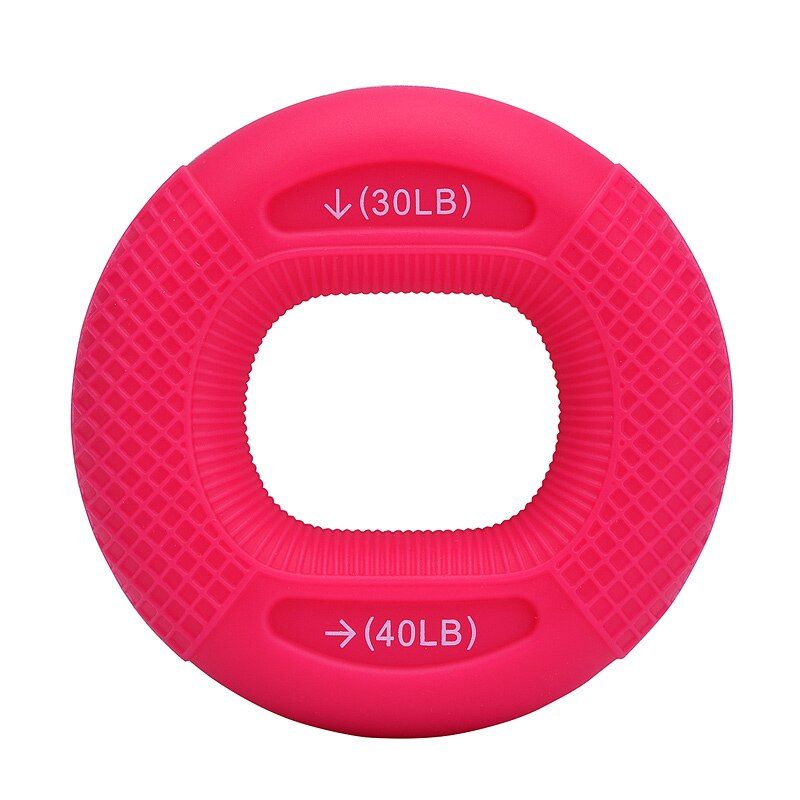Muscle Training Exercise Gym Silicone Adjustable Handle 20-80 Pounds Grip Ring Finger Forearm Trainer Wrist Expander-Red