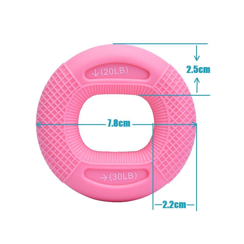 Muscle Training Exercise Gym Silicone Adjustable Handle 20-80 Pounds Grip Ring Finger Forearm Trainer Wrist Expander-Red