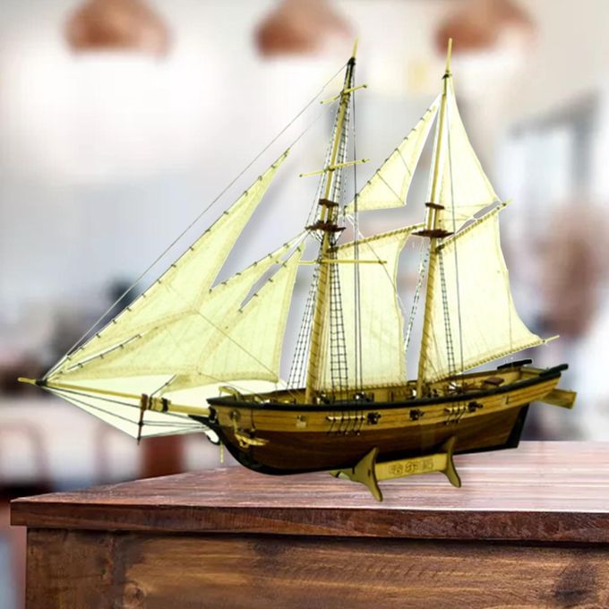 Wooden Sailing Ship Model Decorations Exquisite Solid Crafts Boat For