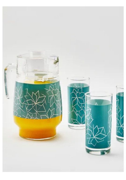 7-Piece Drink Set (Jug 1.6 L + 6 Tumblers 30 Cl), Doreen