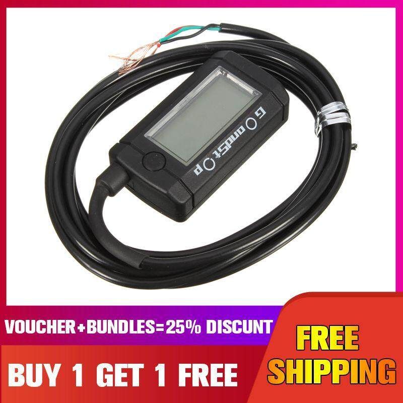 2 PCS Tachometer Hour Meter RPM LCD Digital Display Motorcycle Bike Waterproof