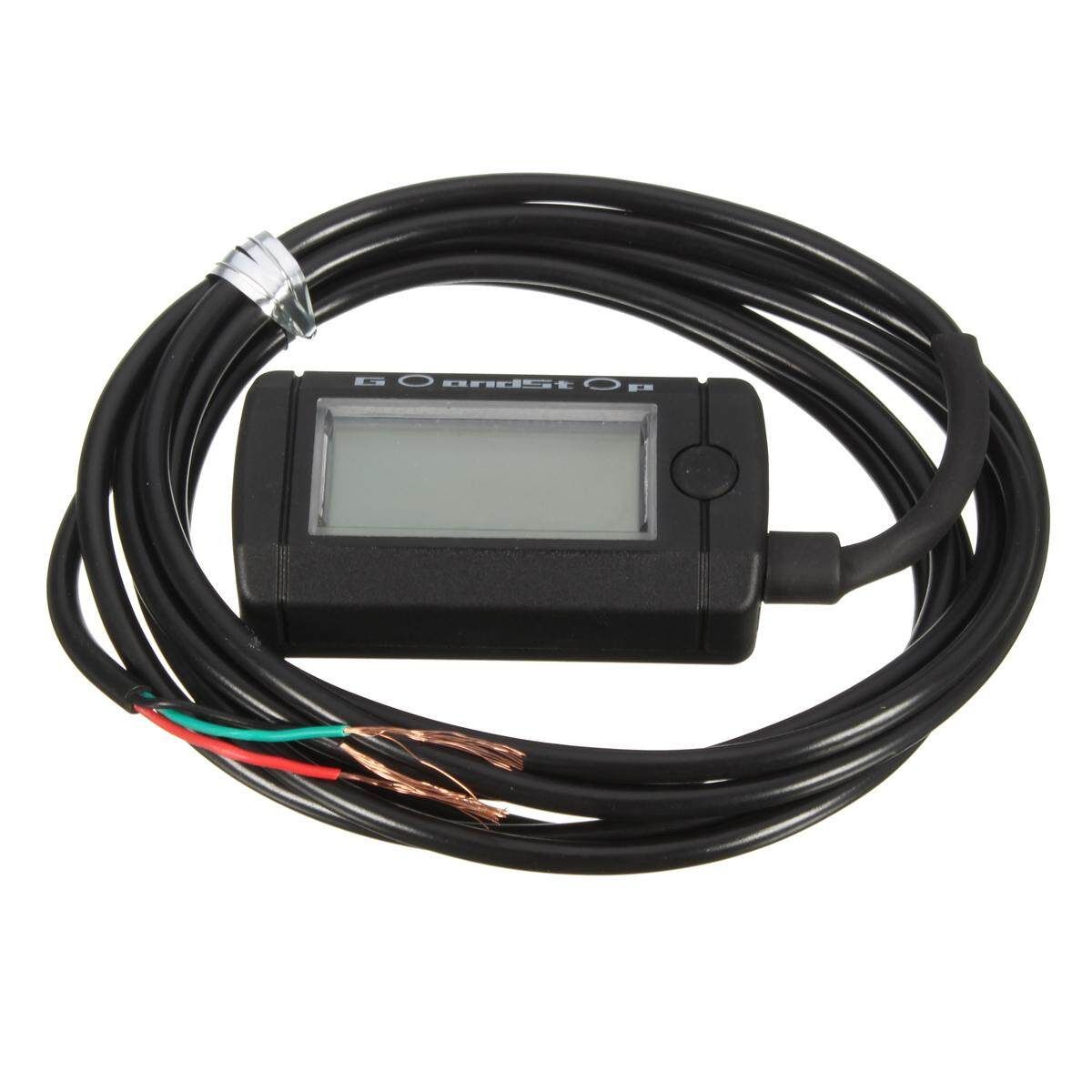 2 PCS Tachometer Hour Meter RPM LCD Digital Display Motorcycle Bike Waterproof