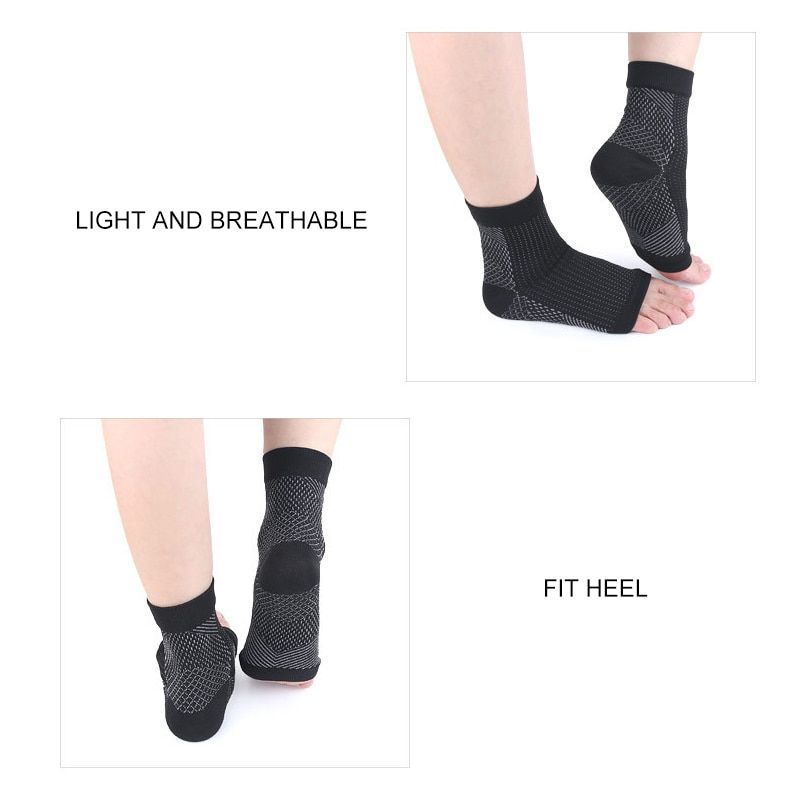 Sprots Ankle Support  Men Adjustable Compression Ankle Wraps Fitness Bandage Gym Soccer Protector Plantar Fasciitis Anklet Black S/M