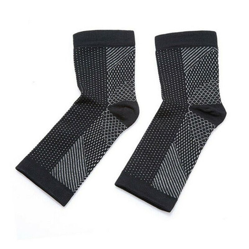 Sprots Ankle Support  Men Adjustable Compression Ankle Wraps Fitness Bandage Gym Soccer Protector Plantar Fasciitis Anklet Black S/M