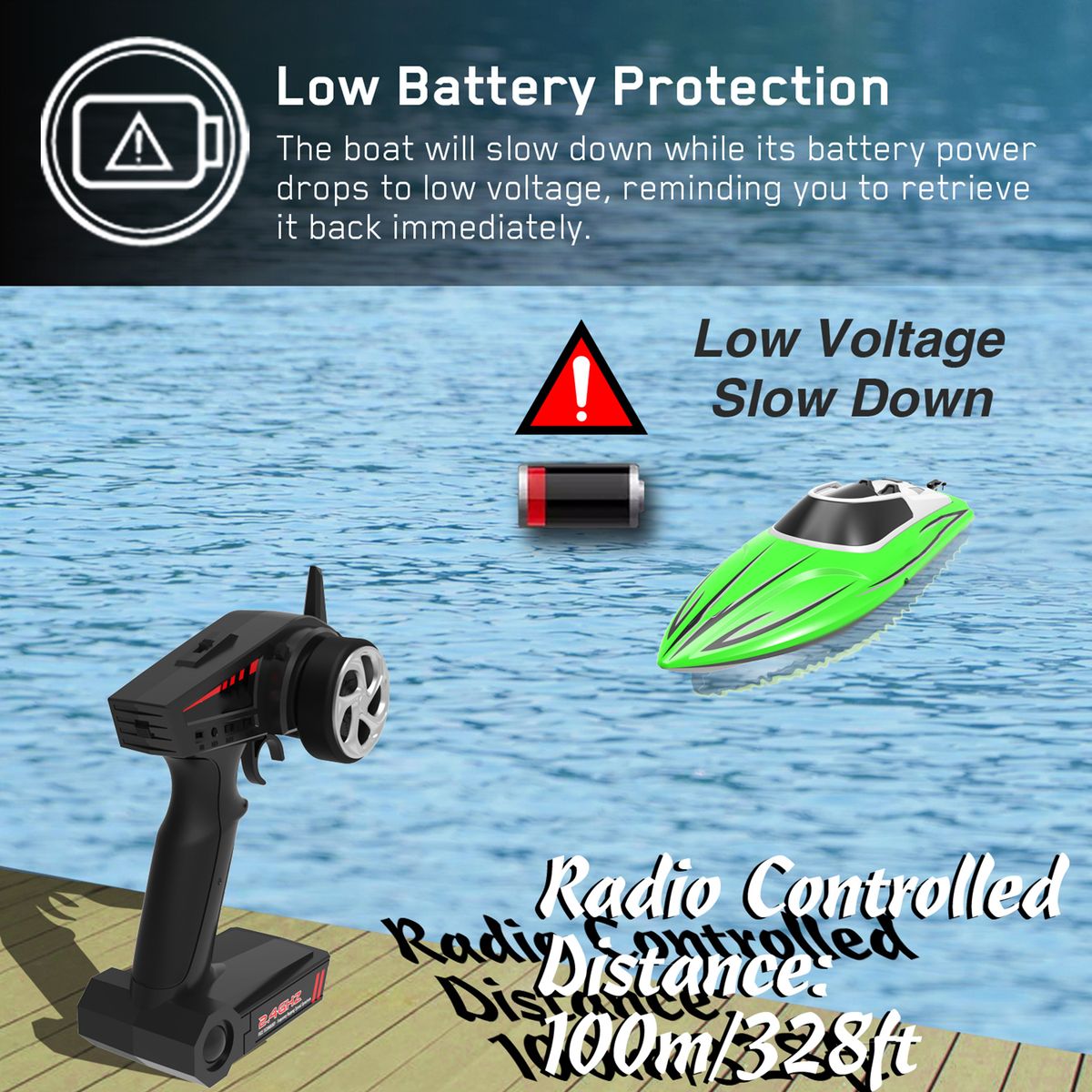 Remote Control Boat 30km/h High Speed 2.4GHz Remote Control