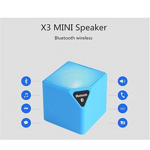X3 Mini Wireless Bluetooth Speaker With LED Light TF Card Support Handsfree Call Radio FM Built-in Mic Speaker Subwoofer(Black) HT-S