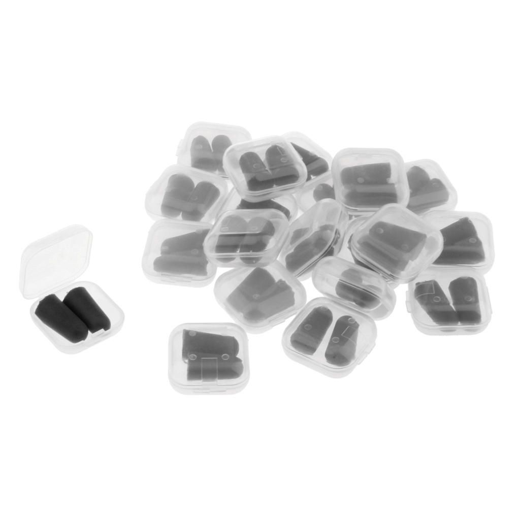 20 Pair Soft Foam Ear Plugs Hearing Protector Noise Earplugs Black