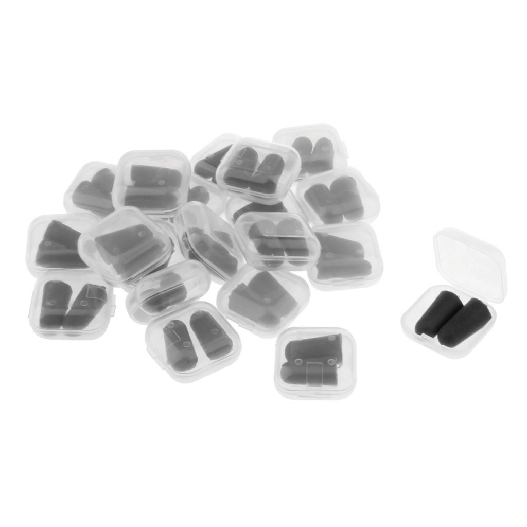 20 Pair Soft Foam Ear Plugs Hearing Protector Noise Earplugs Black