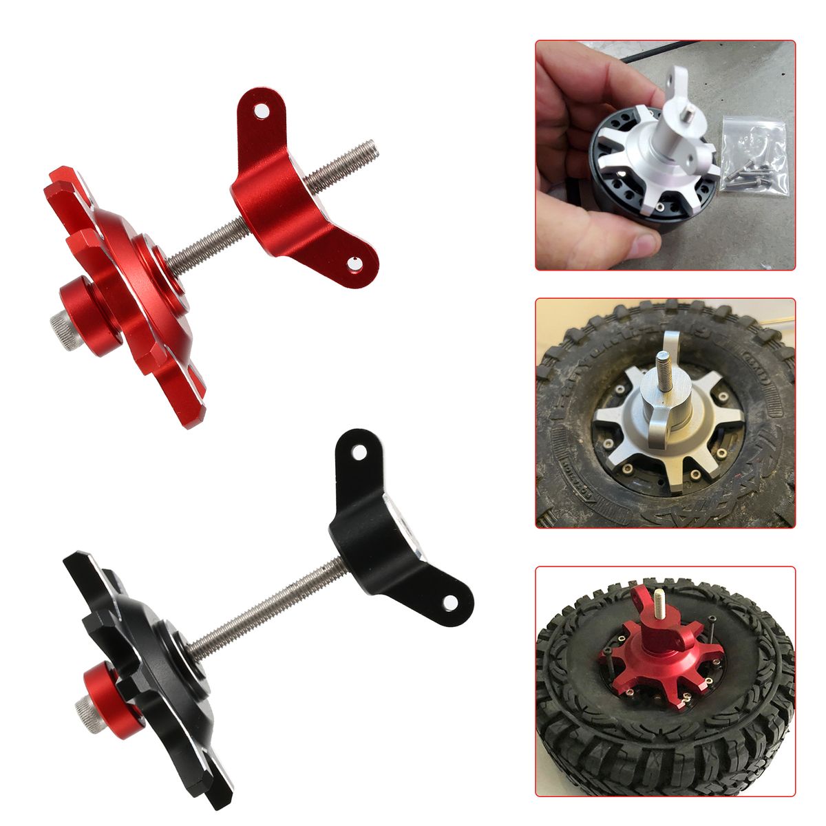HOBBYFANS 1.9/2.2 Inch Beadlock Wheels Hub Tire Assembly