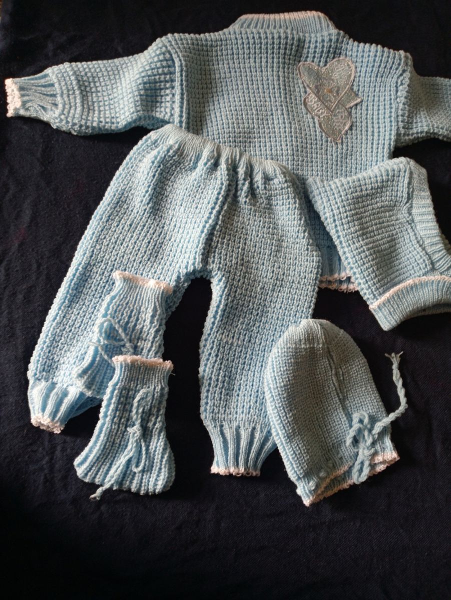 Set Of Baby Sweater With An Extra Cap A9 (0-1years) - Blue