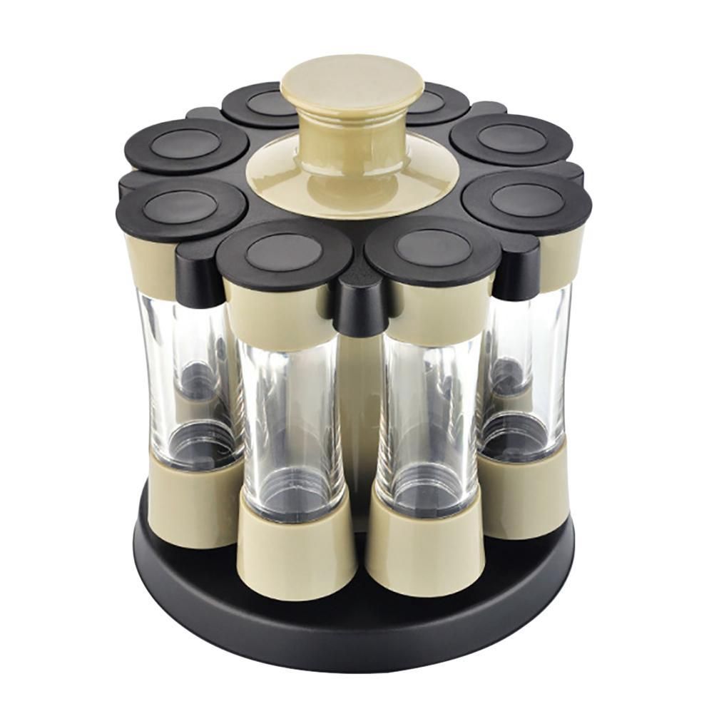 Eight Slots Rotating Cruet Condiment Spice Rack