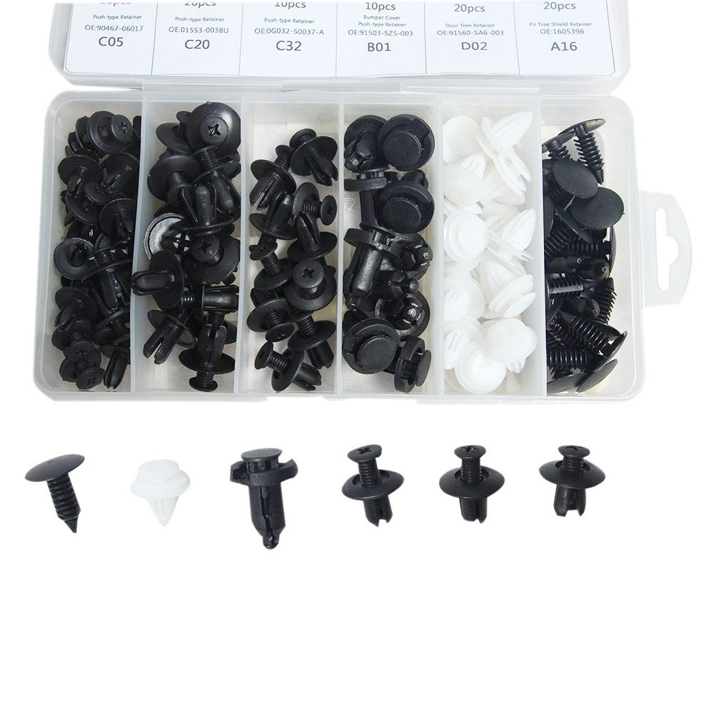 100 Pcs Car Retainer Clips Body Plastic Rivets Fasteners
