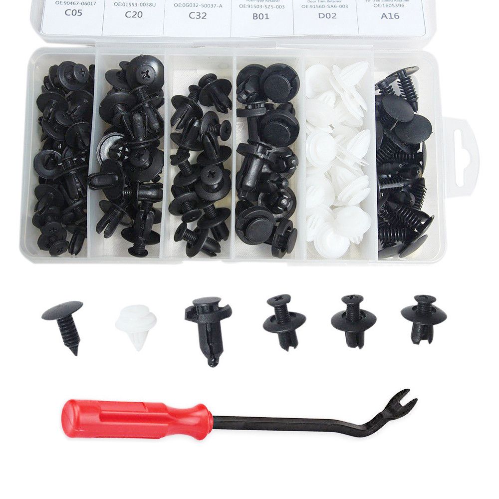 100 Pcs Car Retainer Clips Body Plastic Rivets Fasteners