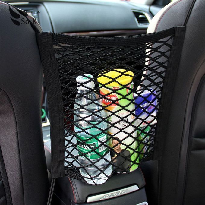 Ar Tidy  Argo Rear Trunk Seat Storage Organizer Po Ket Elasti  Mesh Net Bag-black