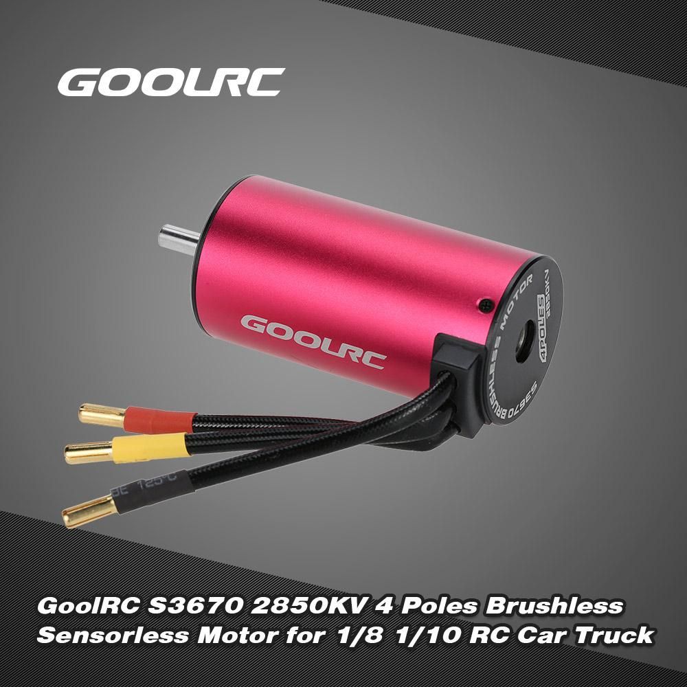 GoolRC S3670 2850KV 4 Poles Brushless Sensorless Motor for 1/8 1/10 RC Car Truck