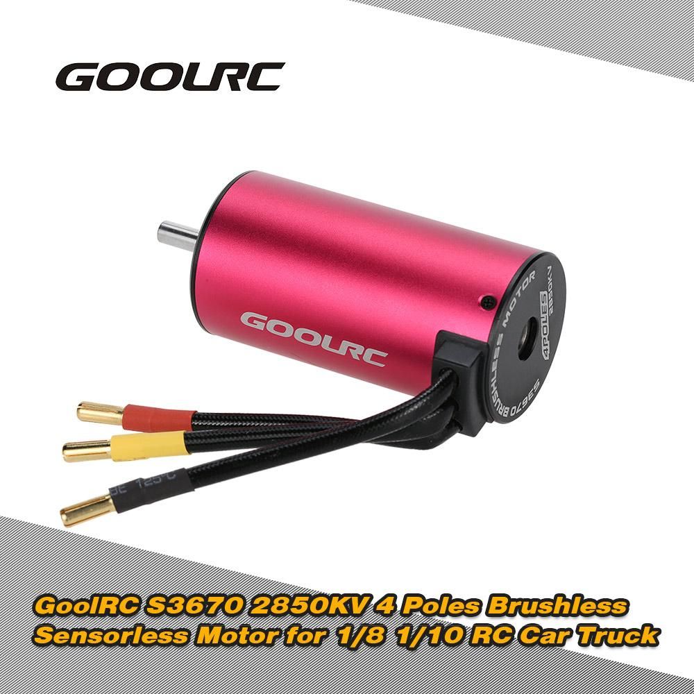 GoolRC S3670 2850KV 4 Poles Brushless Sensorless Motor for 1/8 1/10 RC Car Truck