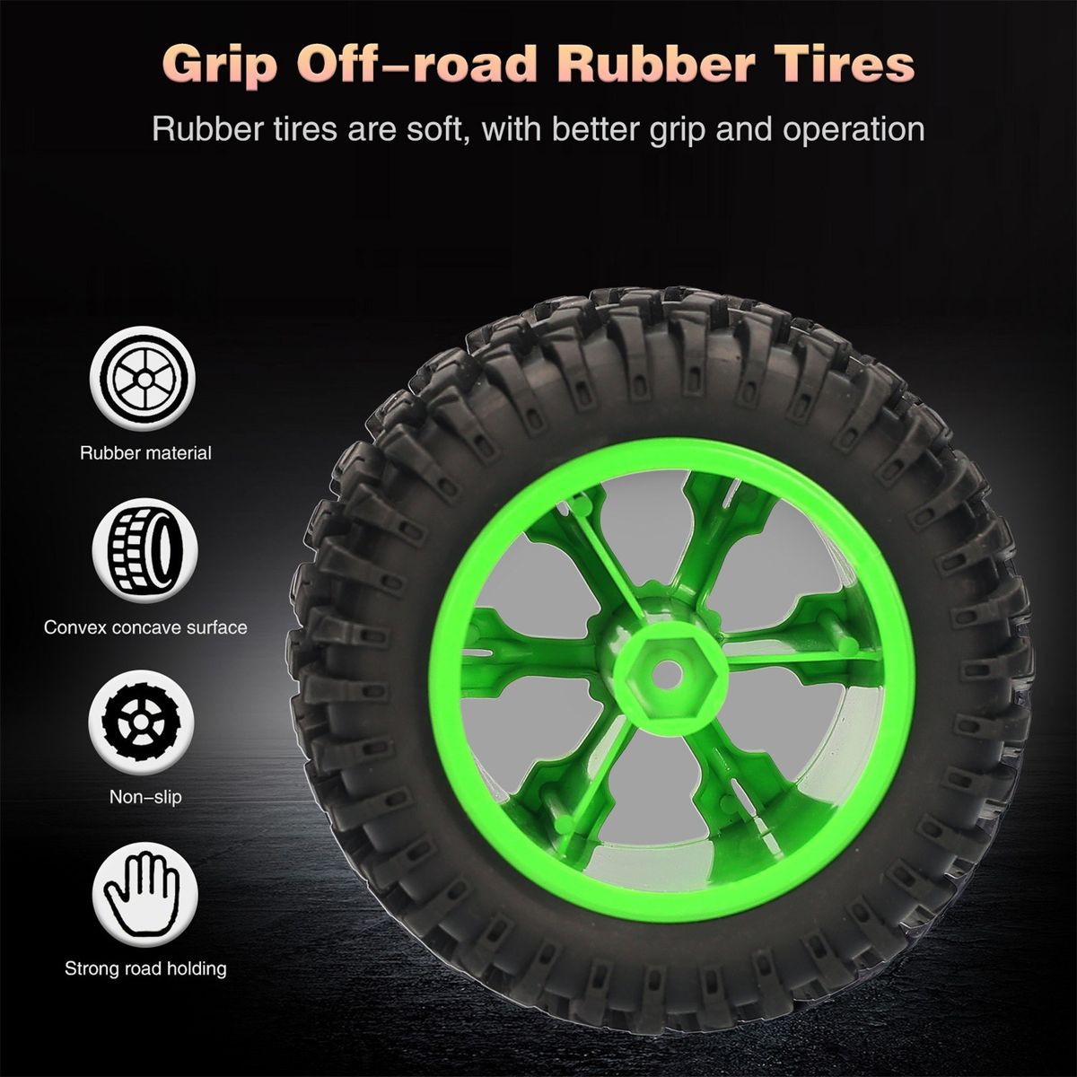 110mm RC Car Tires 4pcs 12mm Hex For 1/12  1/14 1/10 Rock