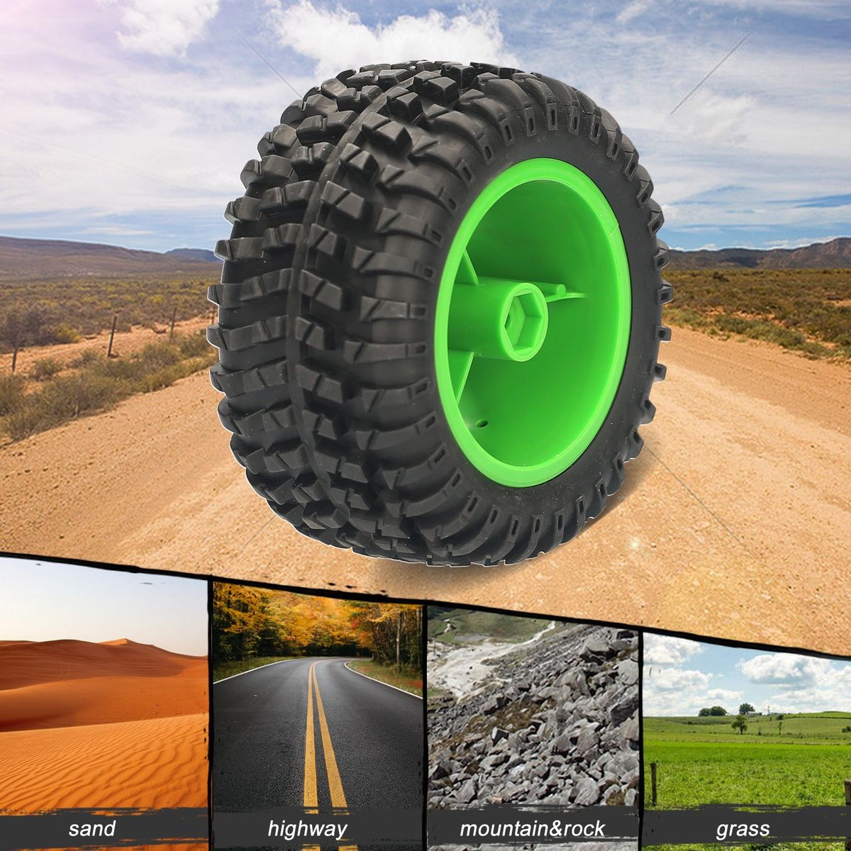 110mm RC Car Tires 4pcs 12mm Hex For 1/12  1/14 1/10 Rock