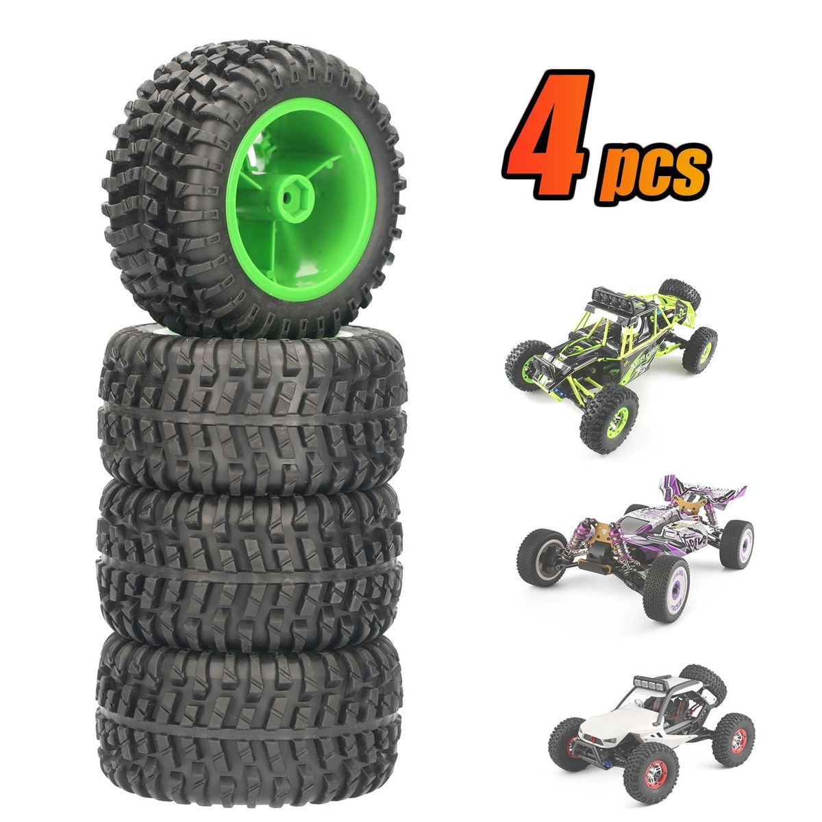 110mm RC Car Tires 4pcs 12mm Hex For 1/12  1/14 1/10 Rock