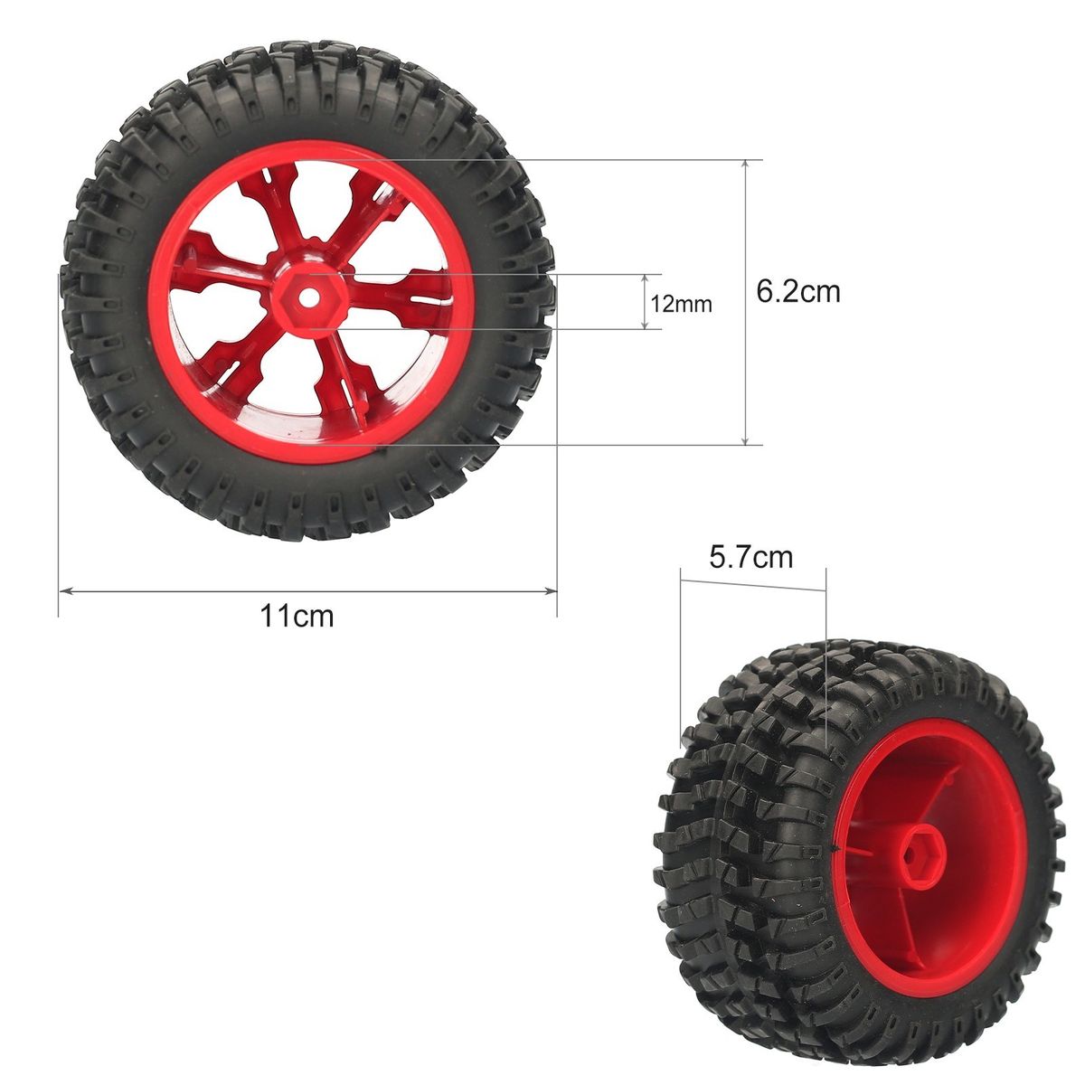 110mm RC Car Tires 4pcs 12mm Hex For 1/12  1/14 1/10 Rock