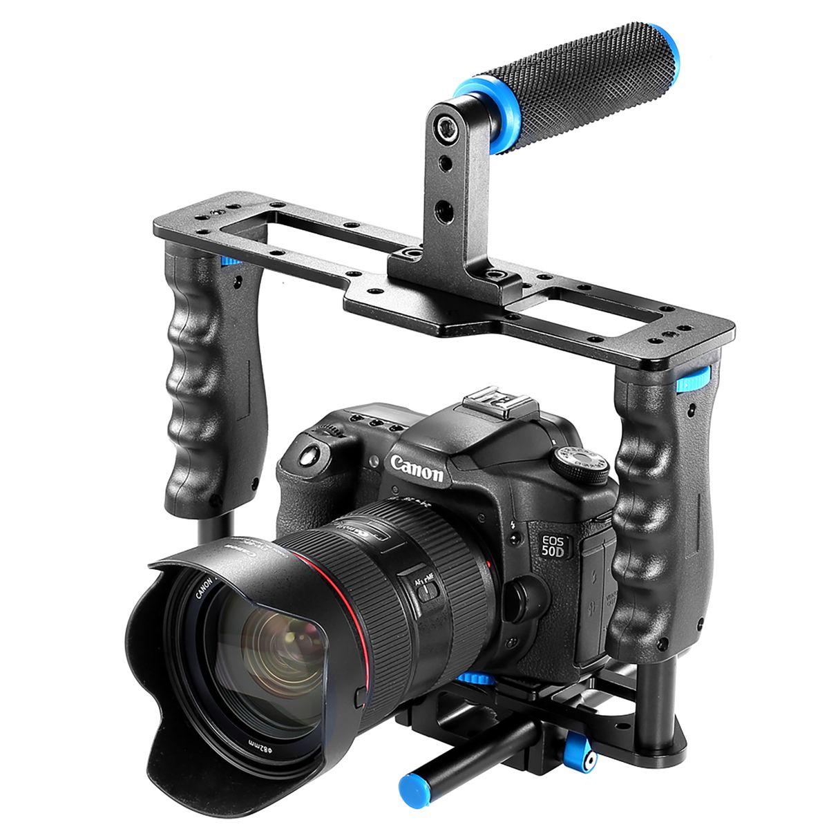Neewer® Pro(Pro Version Of NeewerProduct)Aluminum Camera Video Cage Kit With (1)Video Cage(1)Top Handle Grip(2)15mm Rod For Canon 5D Mark II/ 5D Mark III/700D 650D 600D 550D 500D 450D;Nikon D7000 D5200 D5100 D5000 D3300 D320