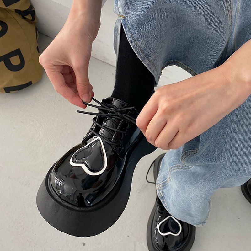 2021 Autumn Platform Shoes School Uniform Shoes Jk Student Shoes Girls Women Lolita Shoes Girl Round Toe Love Mary Jane Boots