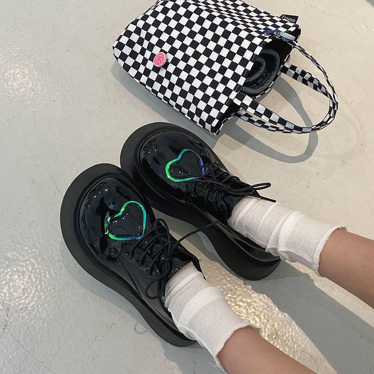 2021 Autumn Platform Shoes School Uniform Shoes Jk Student Shoes Girls Women Lolita Shoes Girl Round Toe Love Mary Jane Boots
