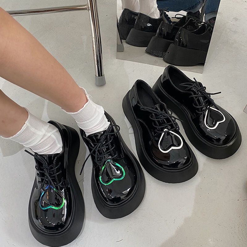 2021 Autumn Platform Shoes School Uniform Shoes Jk Student Shoes Girls Women Lolita Shoes Girl Round Toe Love Mary Jane Boots