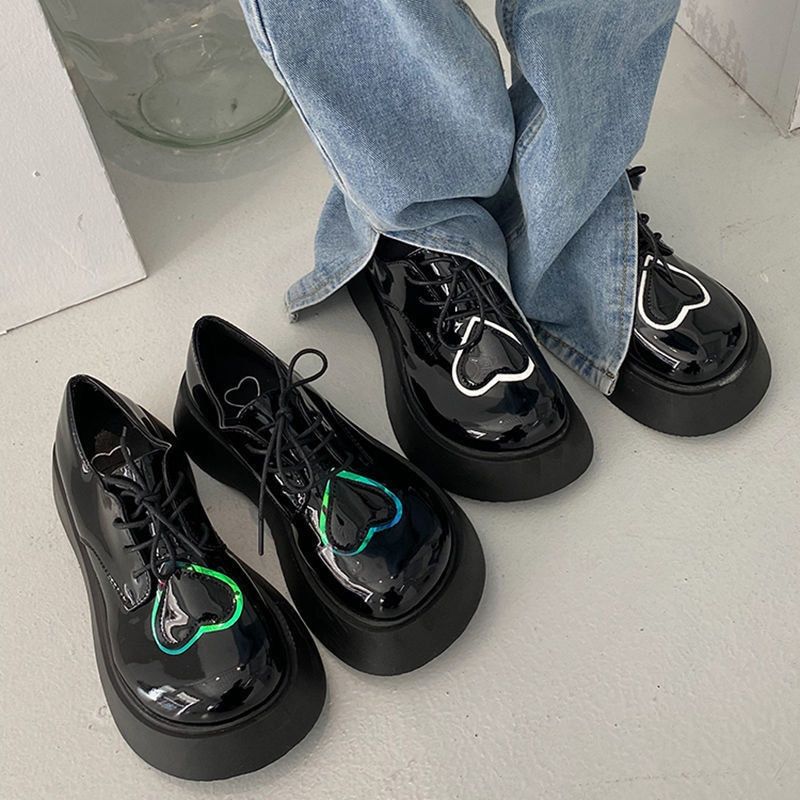 2021 Autumn Platform Shoes School Uniform Shoes Jk Student Shoes Girls Women Lolita Shoes Girl Round Toe Love Mary Jane Boots