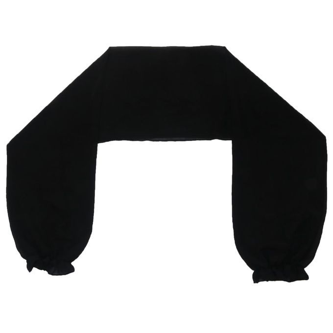 Women Long Sleeve Chiffon Bolero Shrug Black Black