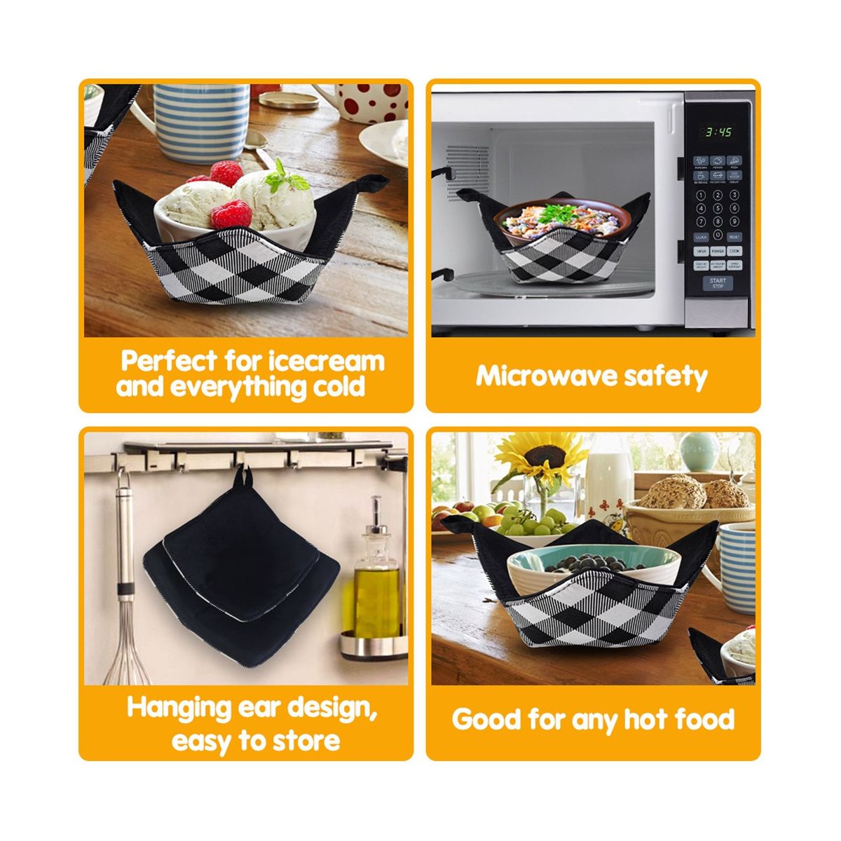 2PCS Microwave Safe Hot Dish Rack Set Microwave