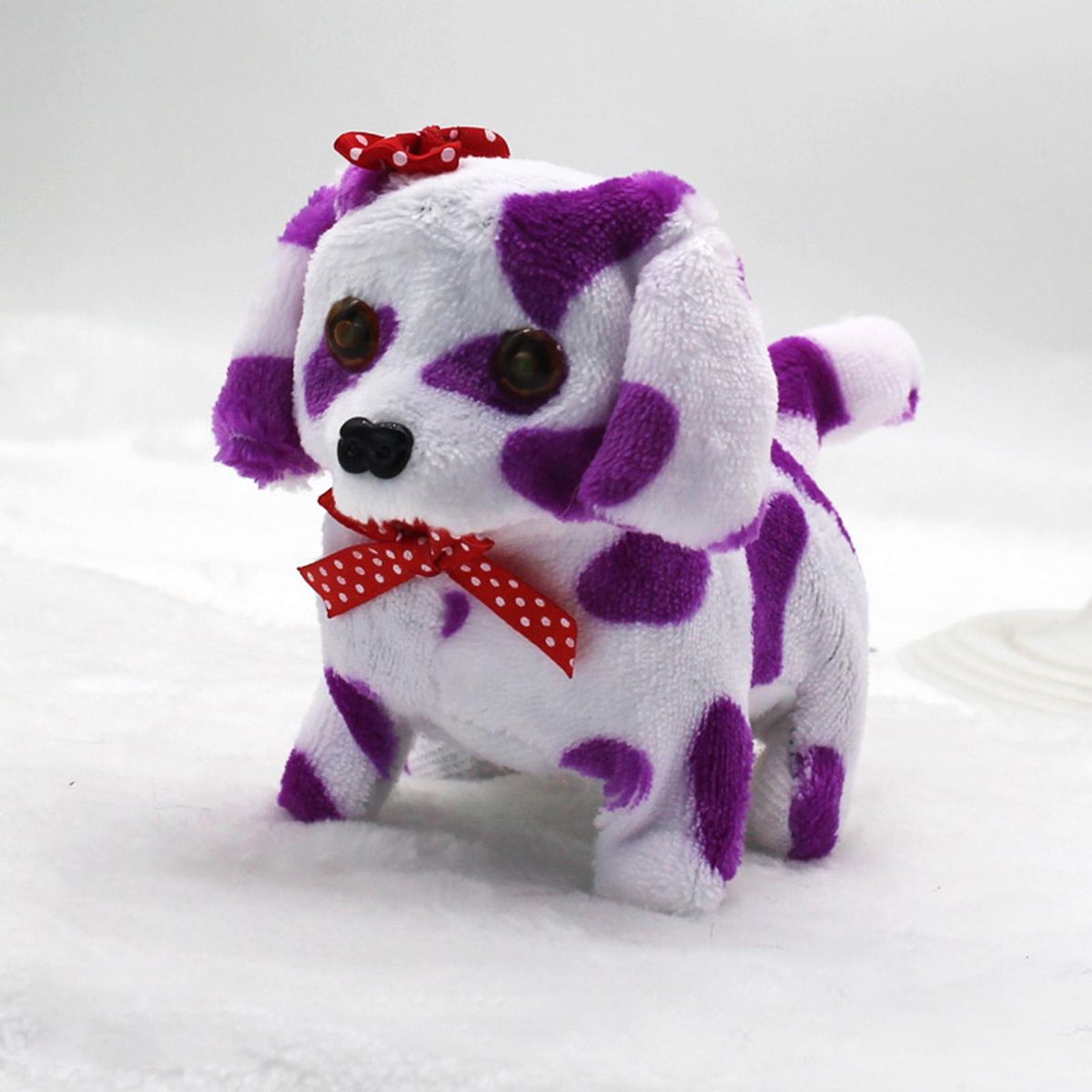 Dog Toy Cartoon Bow Puppy Plush Doll Purple