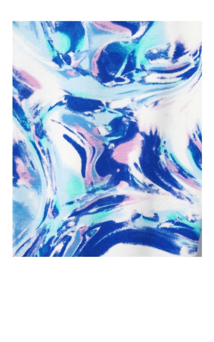 Girls Tie And Dye Print Capri Leggings-- Blue Pink- 3 In 1 Pack