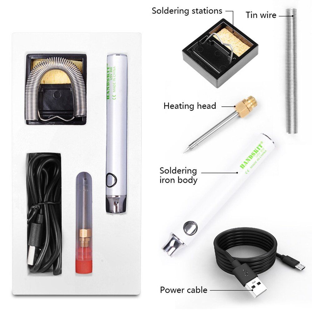 5V 8W USB Powered Electric Solder Iron Pen Fast Hand Welding Tools Kit
