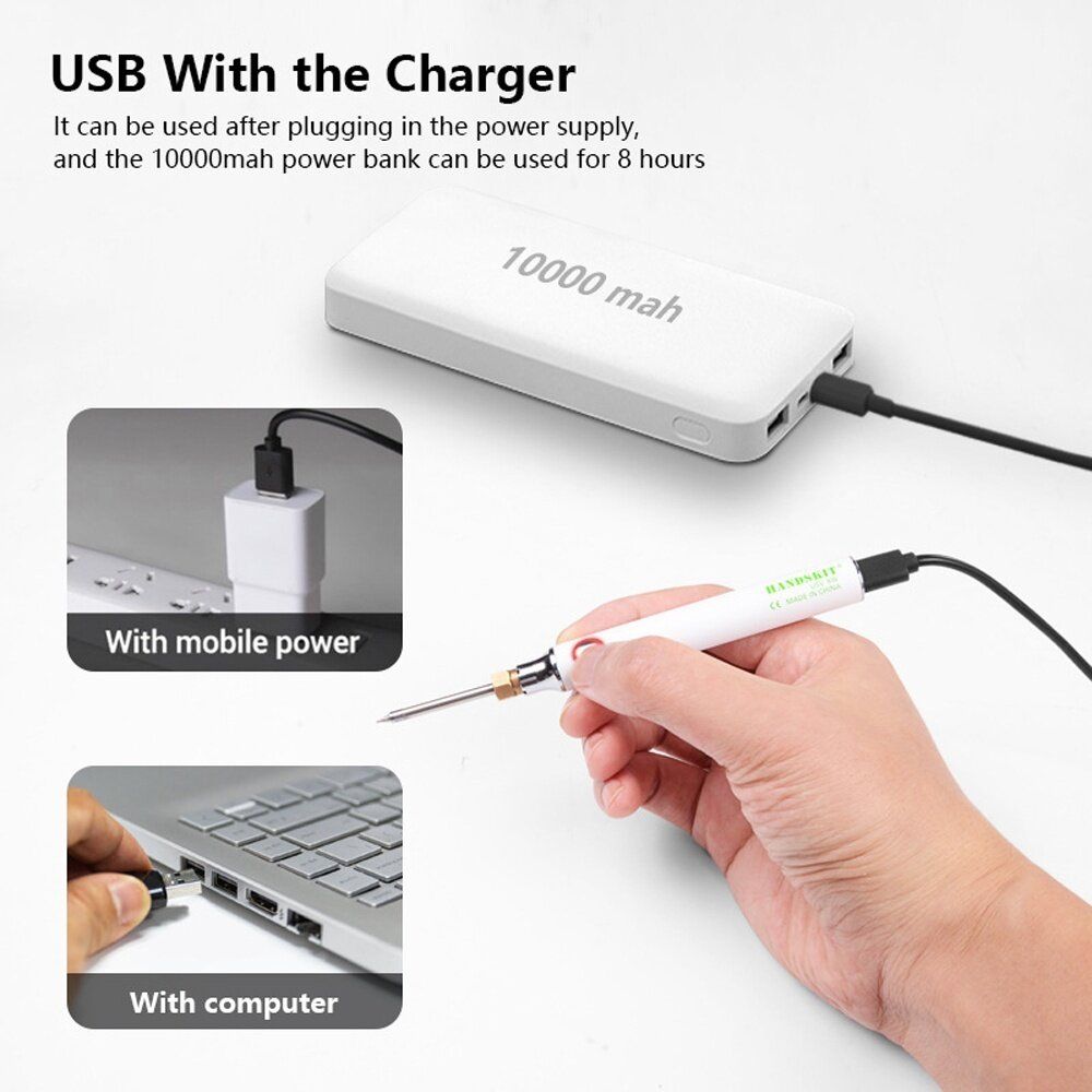 5V 8W USB Powered Electric Solder Iron Pen Fast Hand Welding Tools Kit