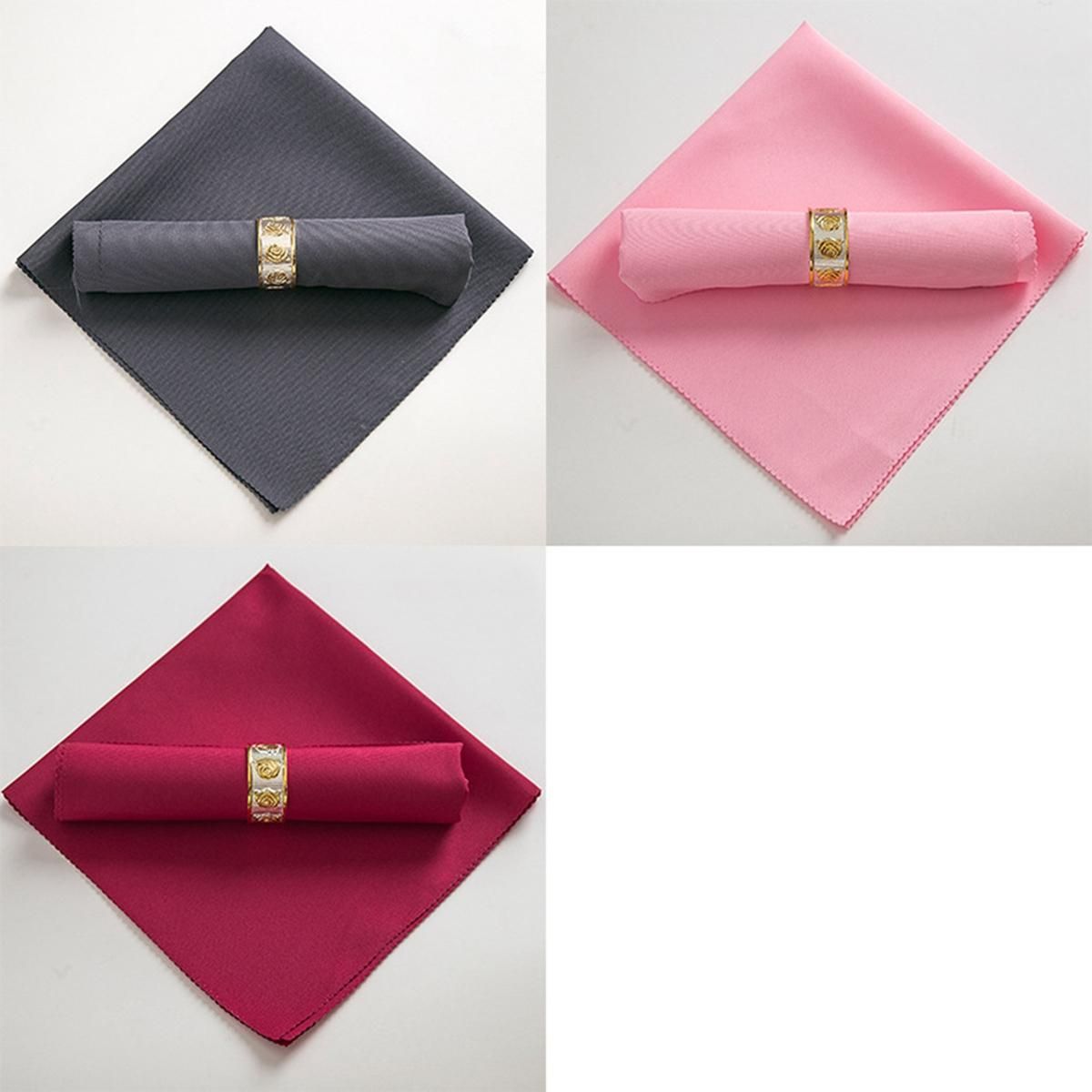 10Pcs 48X48cm Polyester Cloth Napkins for Restaurant Wedding Banquet Dinner Party, Big Red