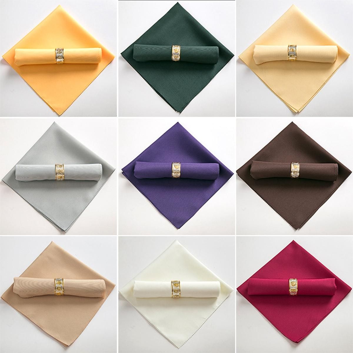 10Pcs 48X48cm Polyester Cloth Napkins for Restaurant Wedding Banquet Dinner Party, Big Red