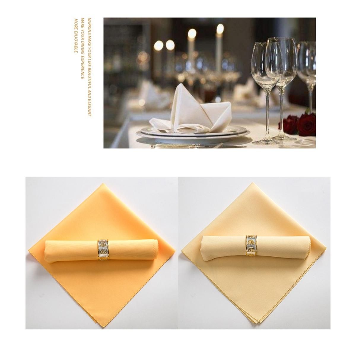 10Pcs 48X48cm Polyester Cloth Napkins for Restaurant Wedding Banquet Dinner Party, Big Red