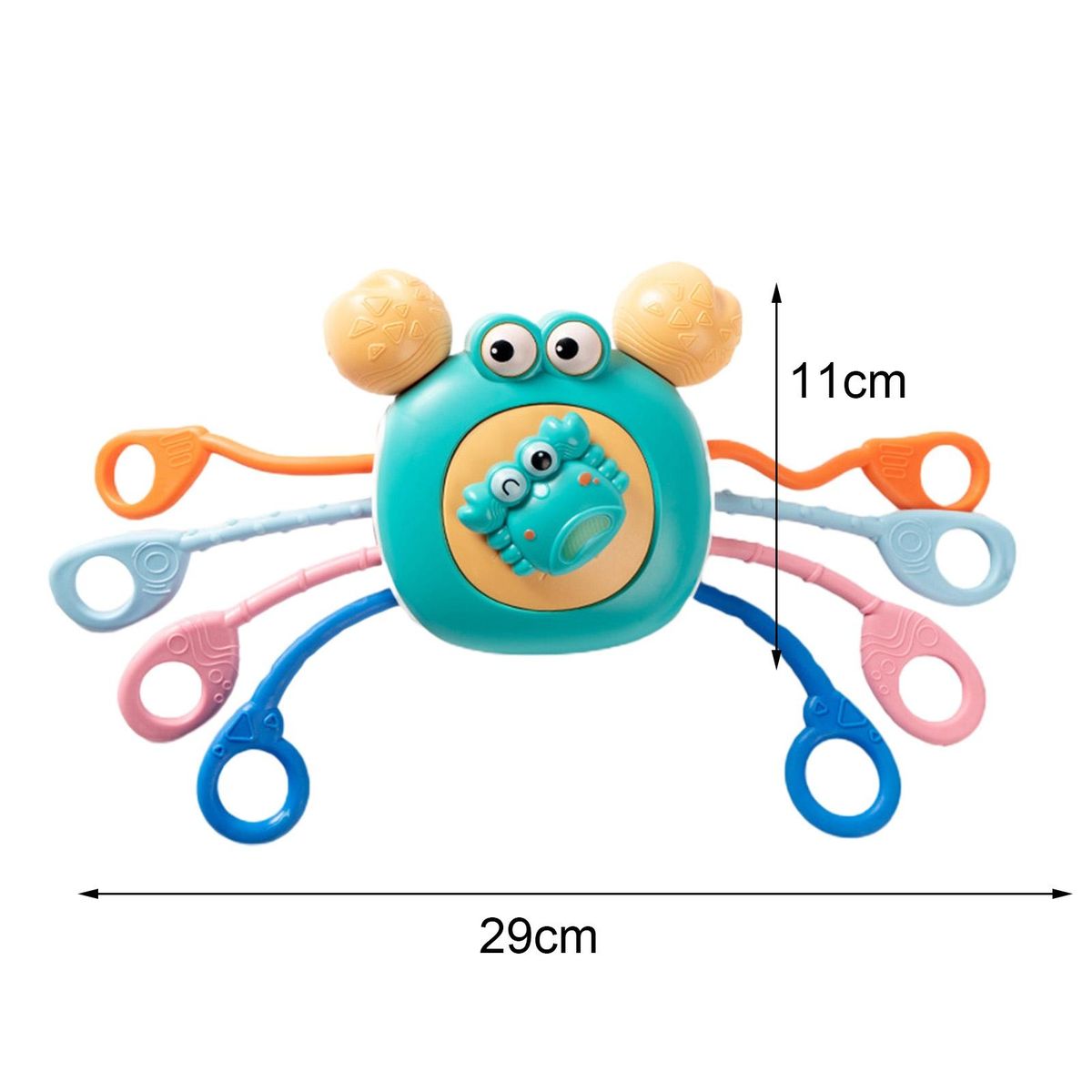 Baby Pulling Toy Toddler Teether Plastic Grasping Toy Cyan