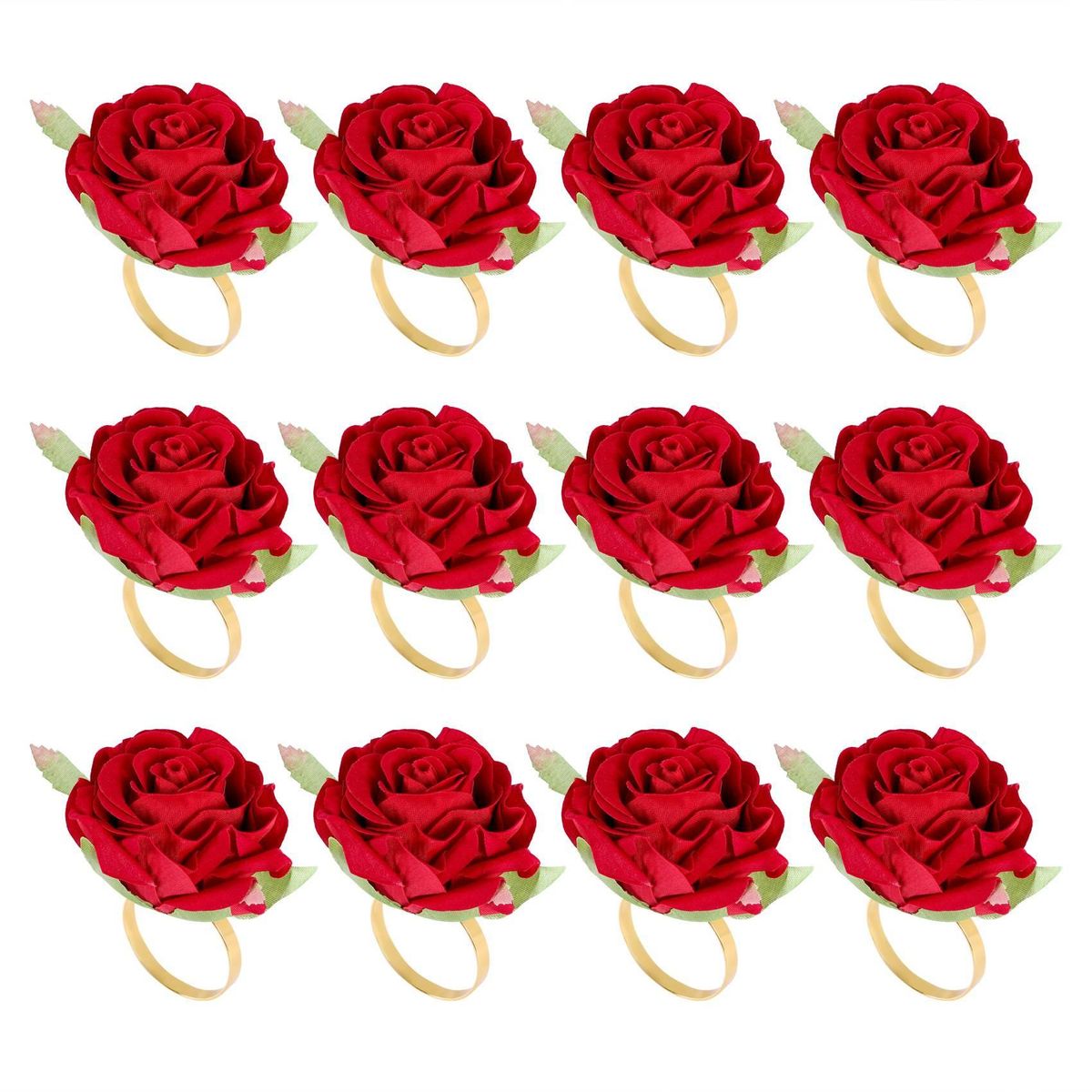 12PCS Red Shape Towel Buckle Napkin Ring Party Hotel Table D