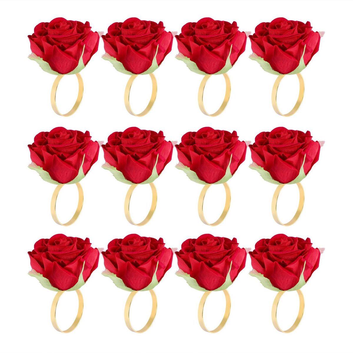 12PCS Red Shape Towel Buckle Napkin Ring Party Hotel Table D