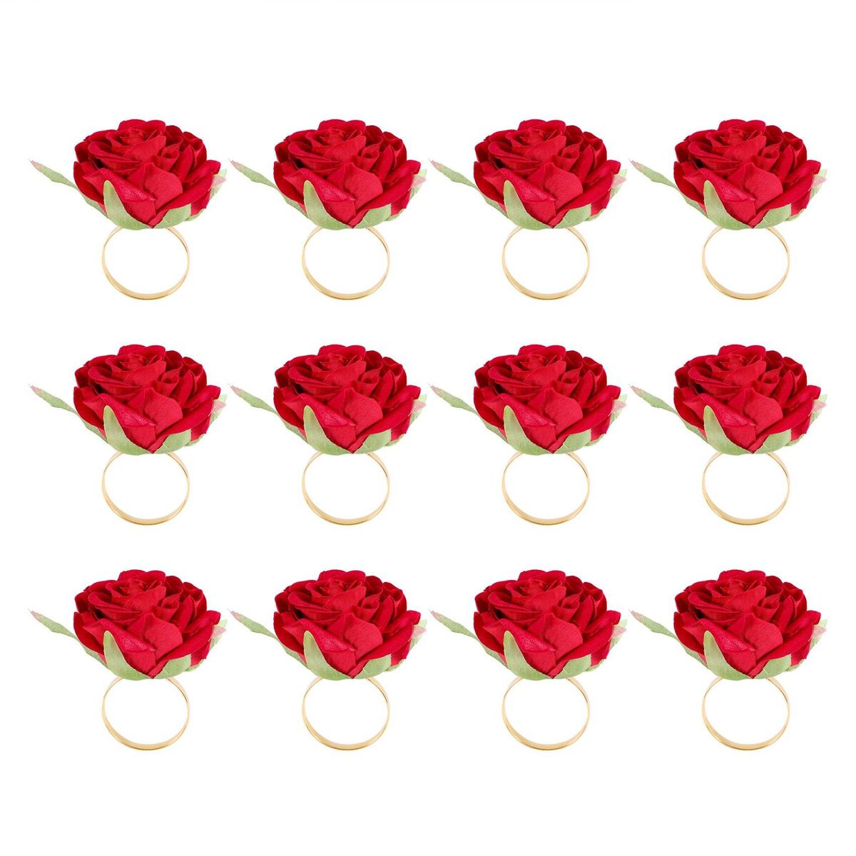 12PCS Red Shape Towel Buckle Napkin Ring Party Hotel Table D