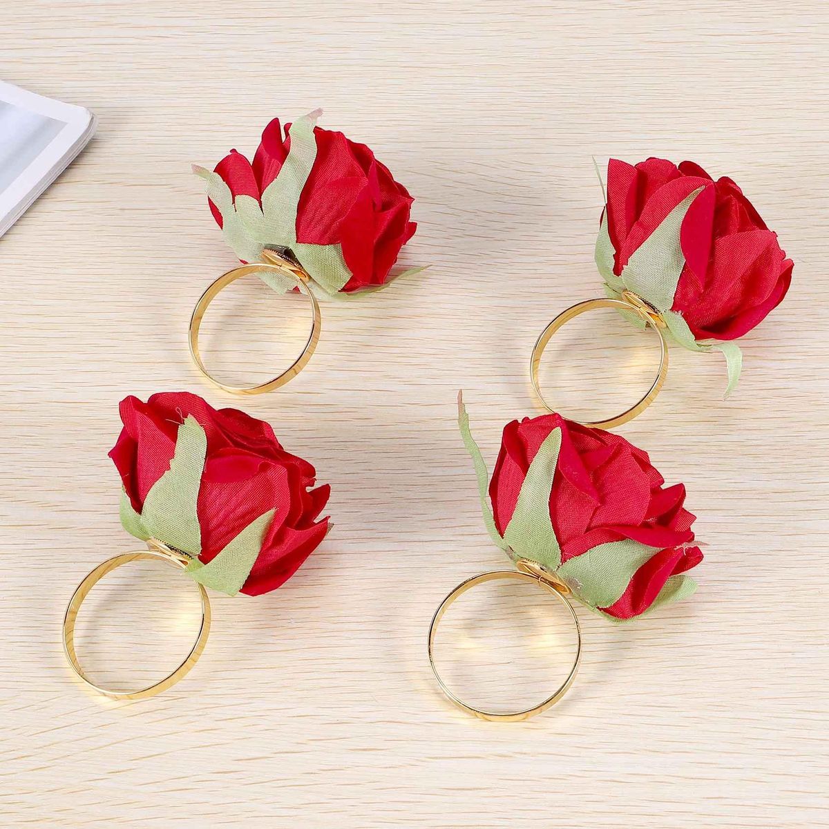 12PCS Red Shape Towel Buckle Napkin Ring Party Hotel Table D
