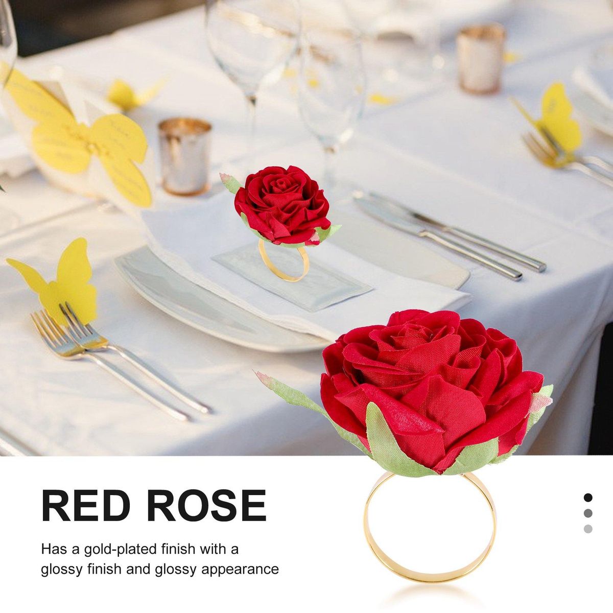 12PCS Red Shape Towel Buckle Napkin Ring Party Hotel Table D