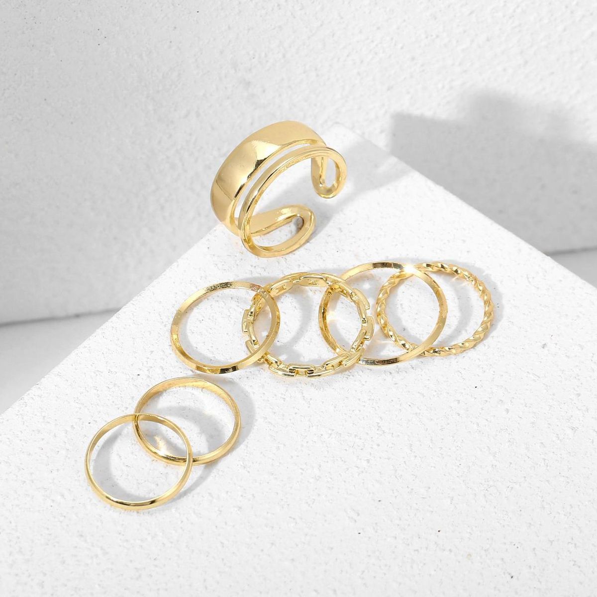 1 Set Knuckle Rings Geometric Punk Unisex Electroplating-