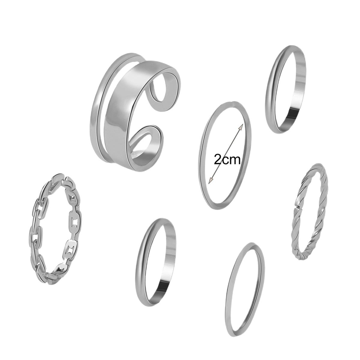1 Set Knuckle Rings Geometric Punk Unisex Electroplating-