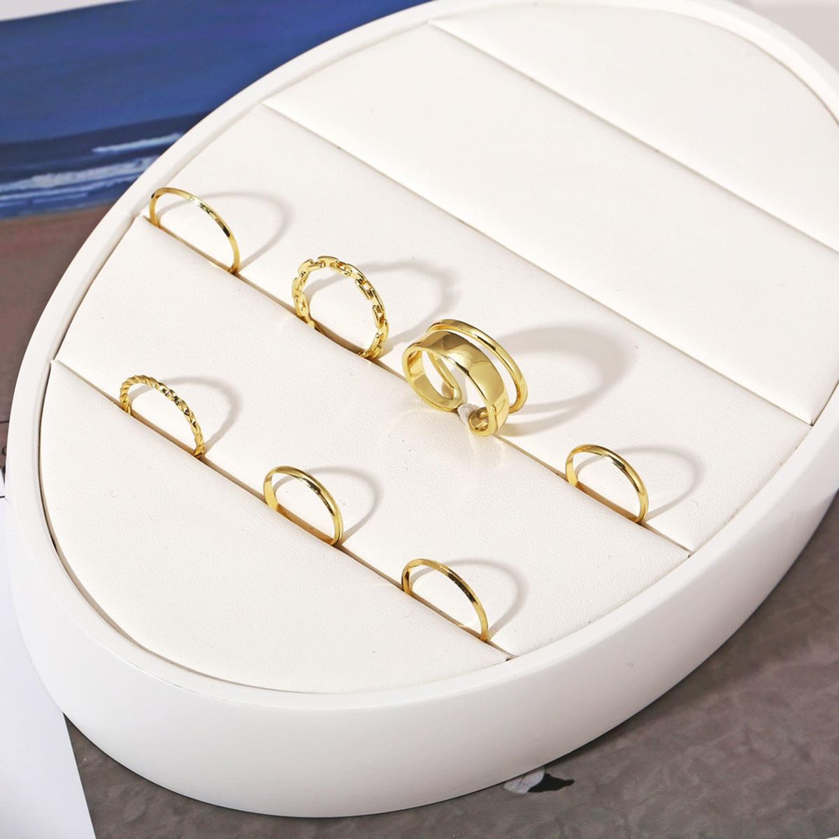 1 Set Knuckle Rings Geometric Punk Unisex Electroplating-