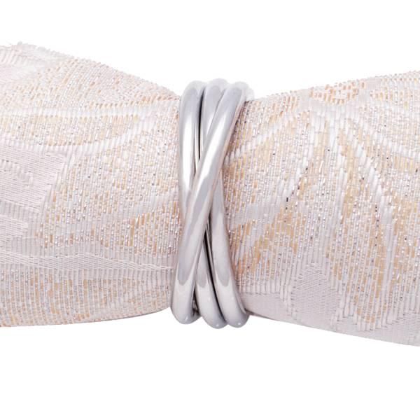 4 Pcs/Set Metal Round Cross Napkin Rings Napkin Buckle for Hotel Wedding Dinner Party Table Decoration Ring-Silver